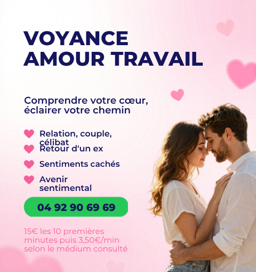 La vie sentimentale est souvent source de questionnements et d’émotions fortes.
Que vous soyez en couple, en rupture ou dans une situation floue, une consultation peut vous aider à mieux comprendre les dynamiques relationnelles et vos ressentis.